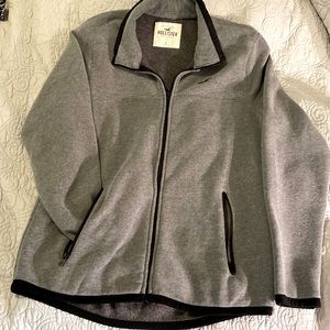 Hollister Gray & Black Zip up Sweatshirt Men’s Sz L
